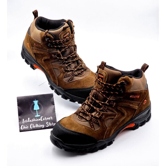 NWOB Wolverine Men's Brown Leather Hiking Waterproof Steel-Toe Boots Sz 12M 387 - Picture 5 of 15